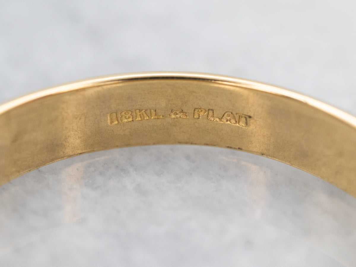 Mixed Metal Milgrain Wedding Band