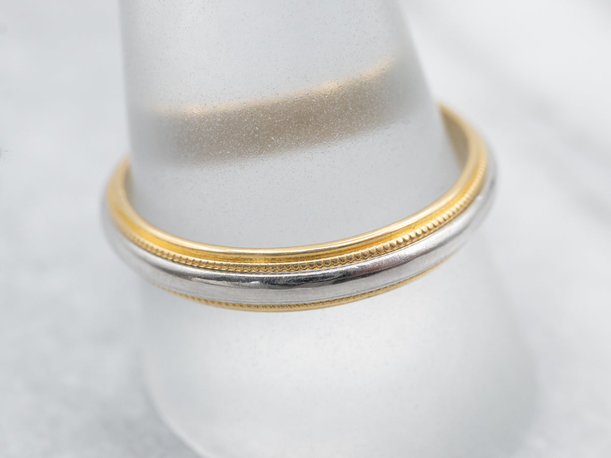 Mixed Metal Milgrain Wedding Band