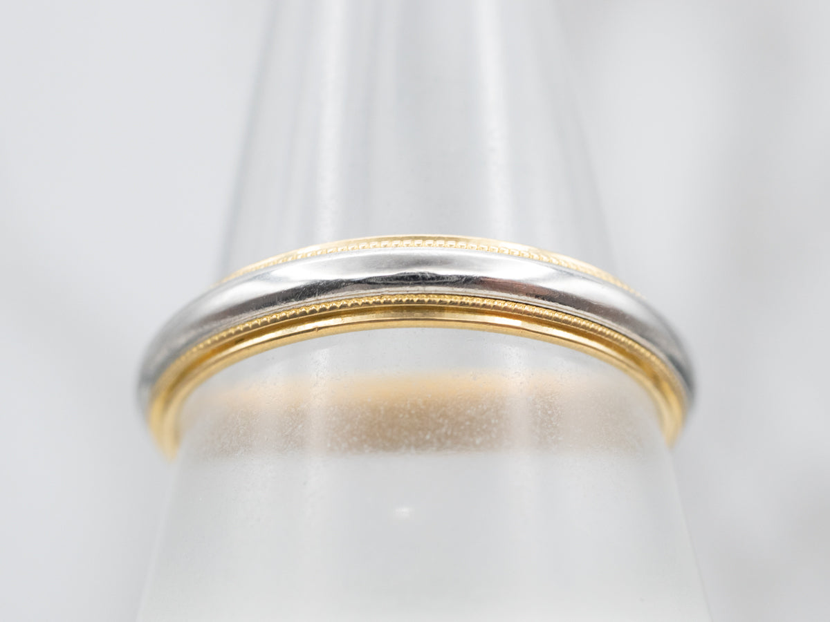 Mixed Metal Milgrain Wedding Band