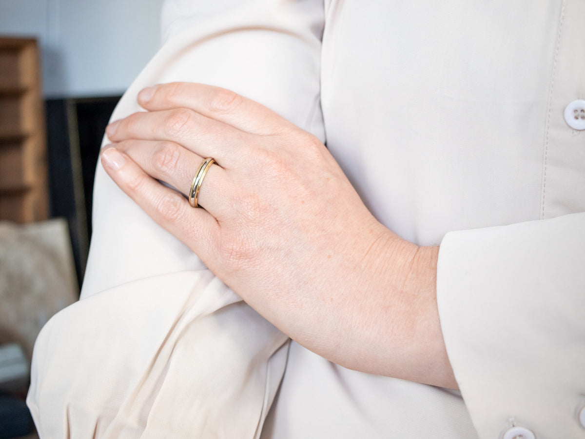 Mixed Metal Milgrain Wedding Band