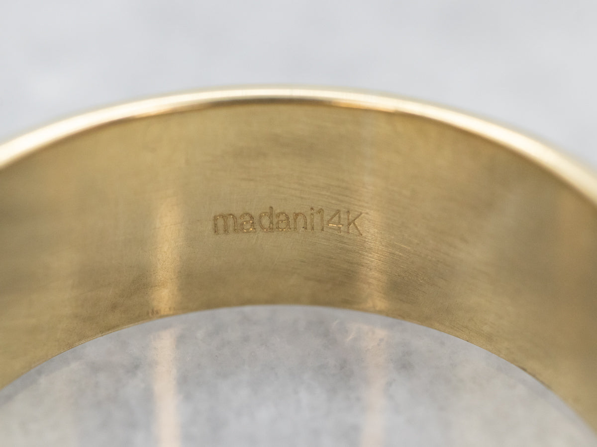 Timeless Two Tone Gold Milgrain Wedding Band