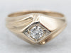 Two Tone Gold Men's Diamond Solitaire Ring