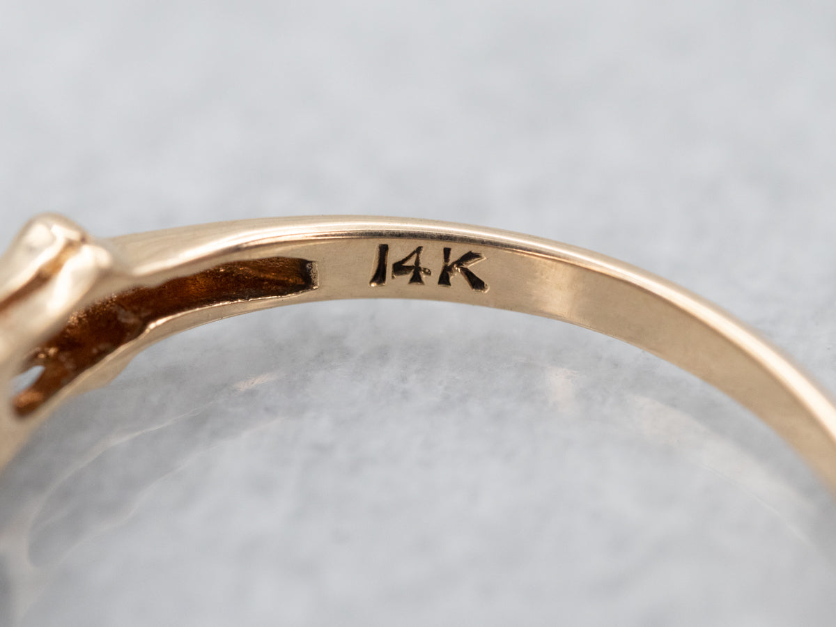 Traditional Gold Single Cut Diamond Solitaire Engagement Ring