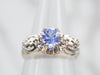 Cornflower Blue Sapphire Engagement Ring with Diamond Accents
