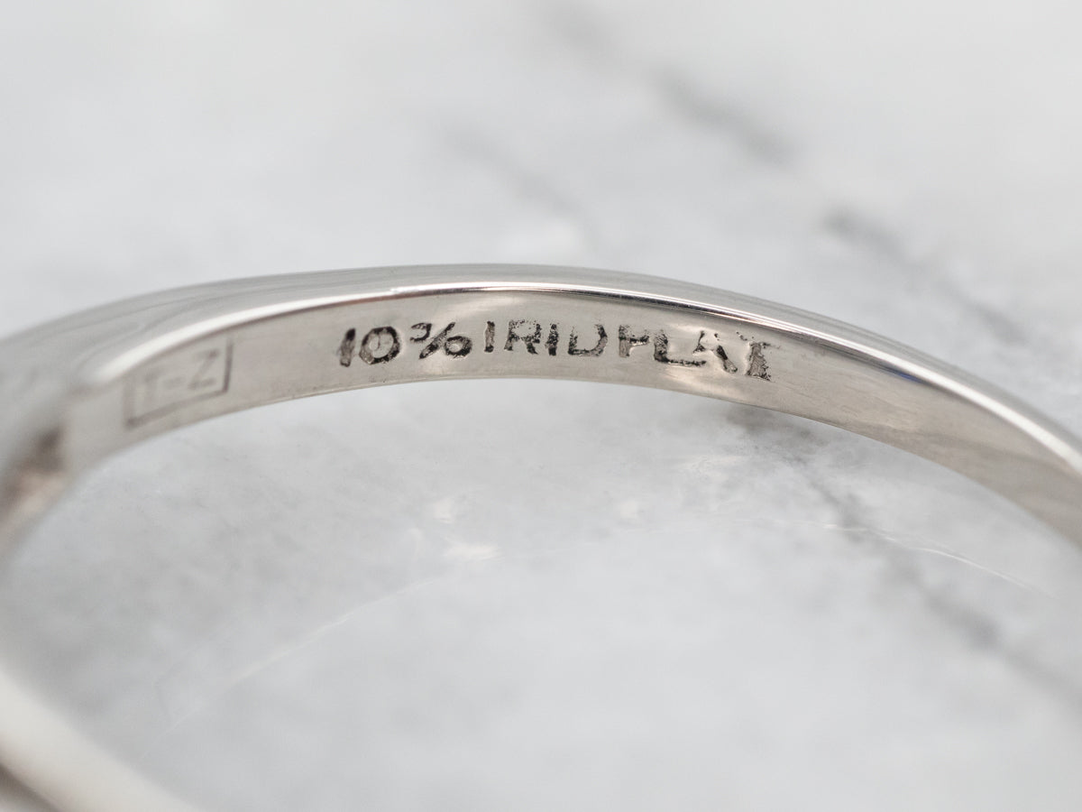 Platinum Sapphire Engagement Ring with Diamond Accents