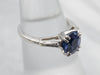 Platinum Sapphire Engagement Ring with Diamond Accents