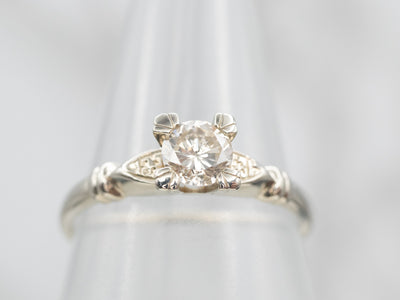 Chic White Gold Diamond Solitaire Engagement Ring