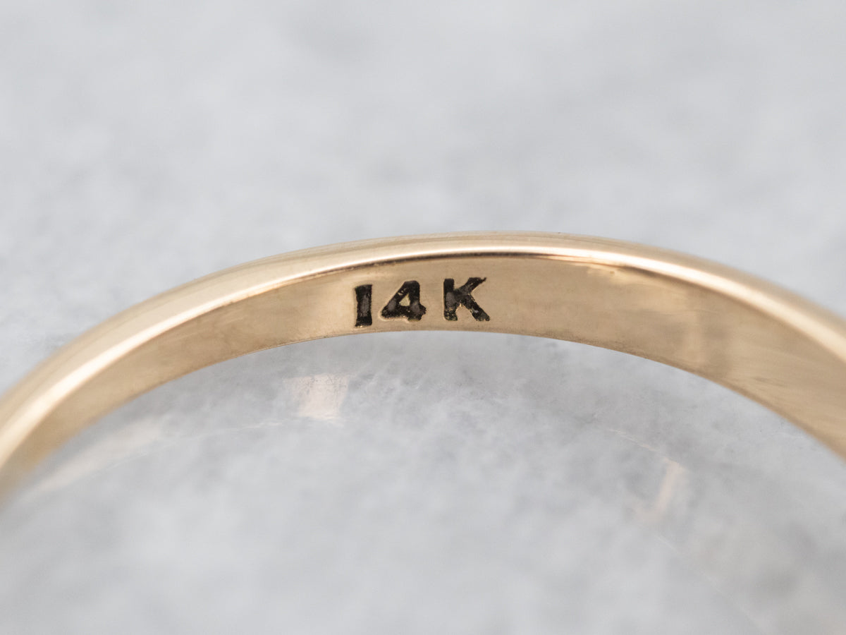 Retro Two Tone Diamond Solitaire Engagement Ring