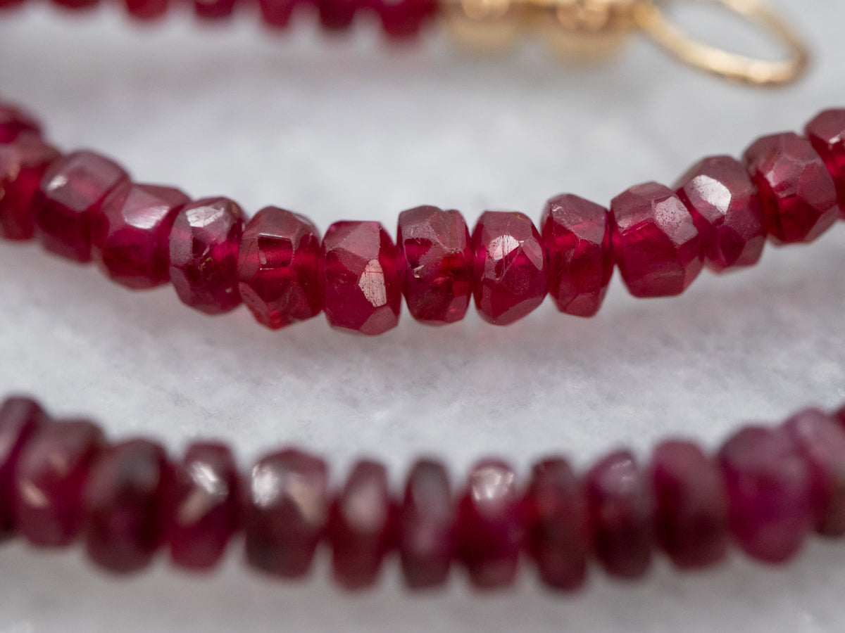 Faceted Ruby Beaded Necklace