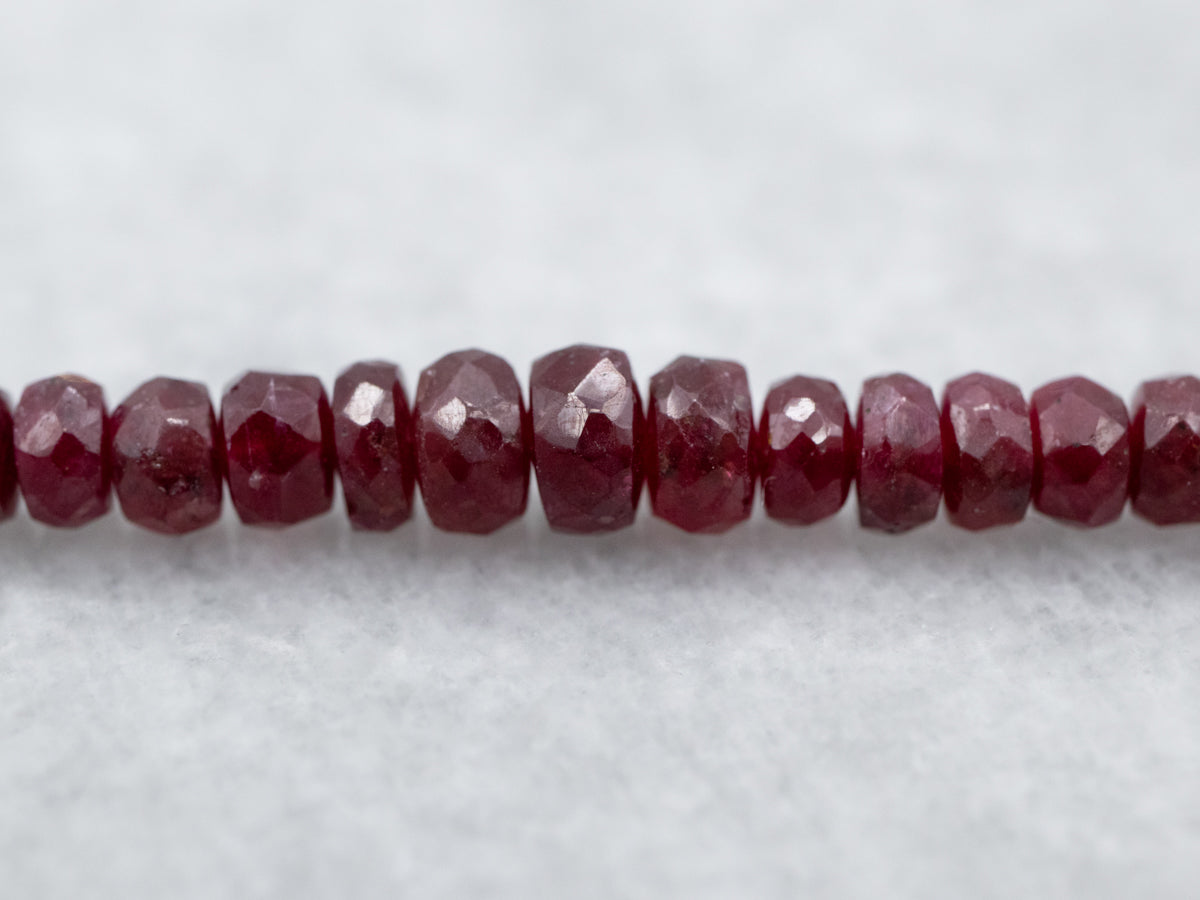 Faceted Ruby Beaded Necklace