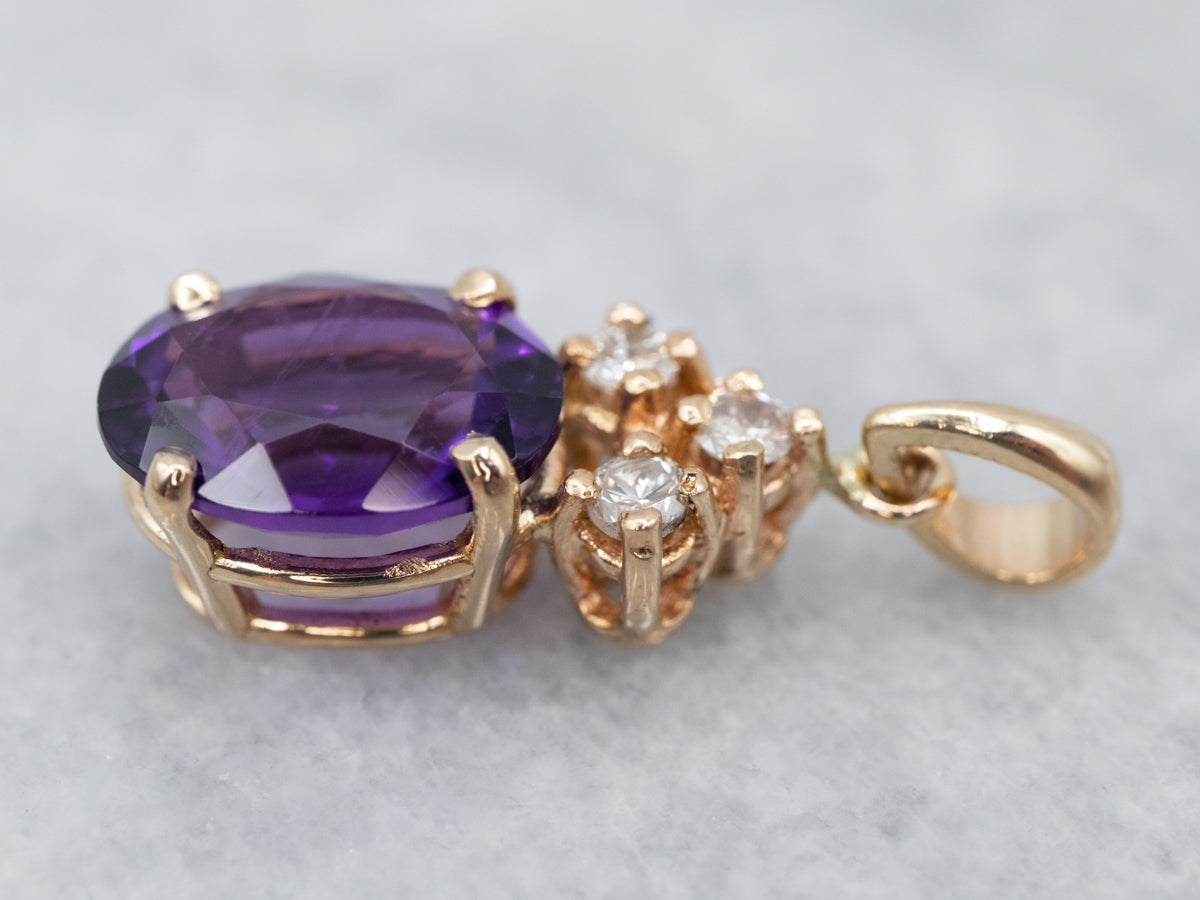 Sparkling Amethyst and Diamond Pendant