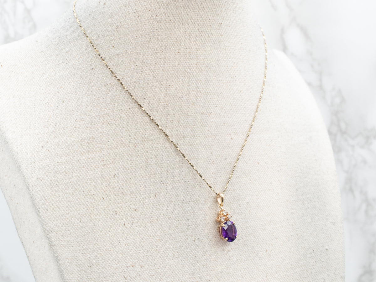 Sparkling Amethyst and Diamond Pendant