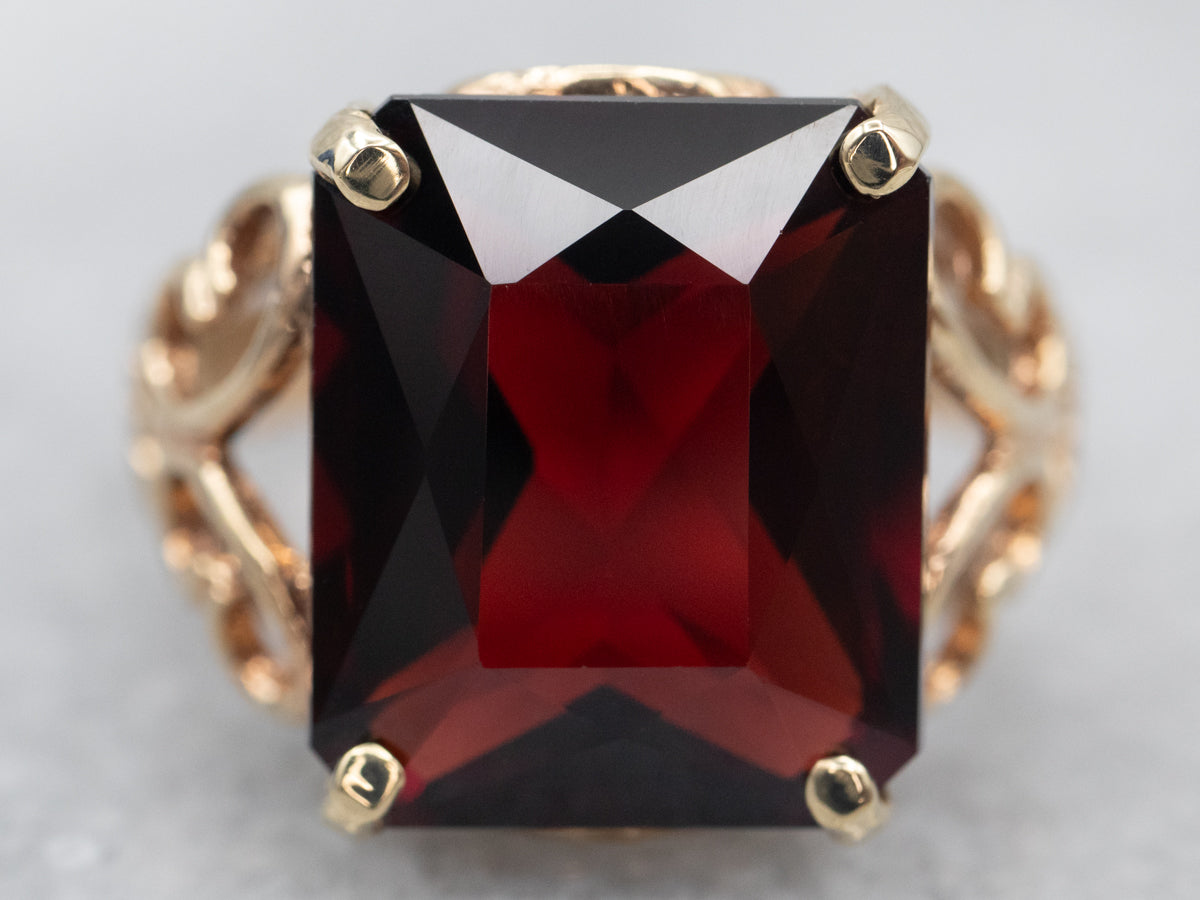 Vintage Gold Pyrope Garnet Cocktail Ring