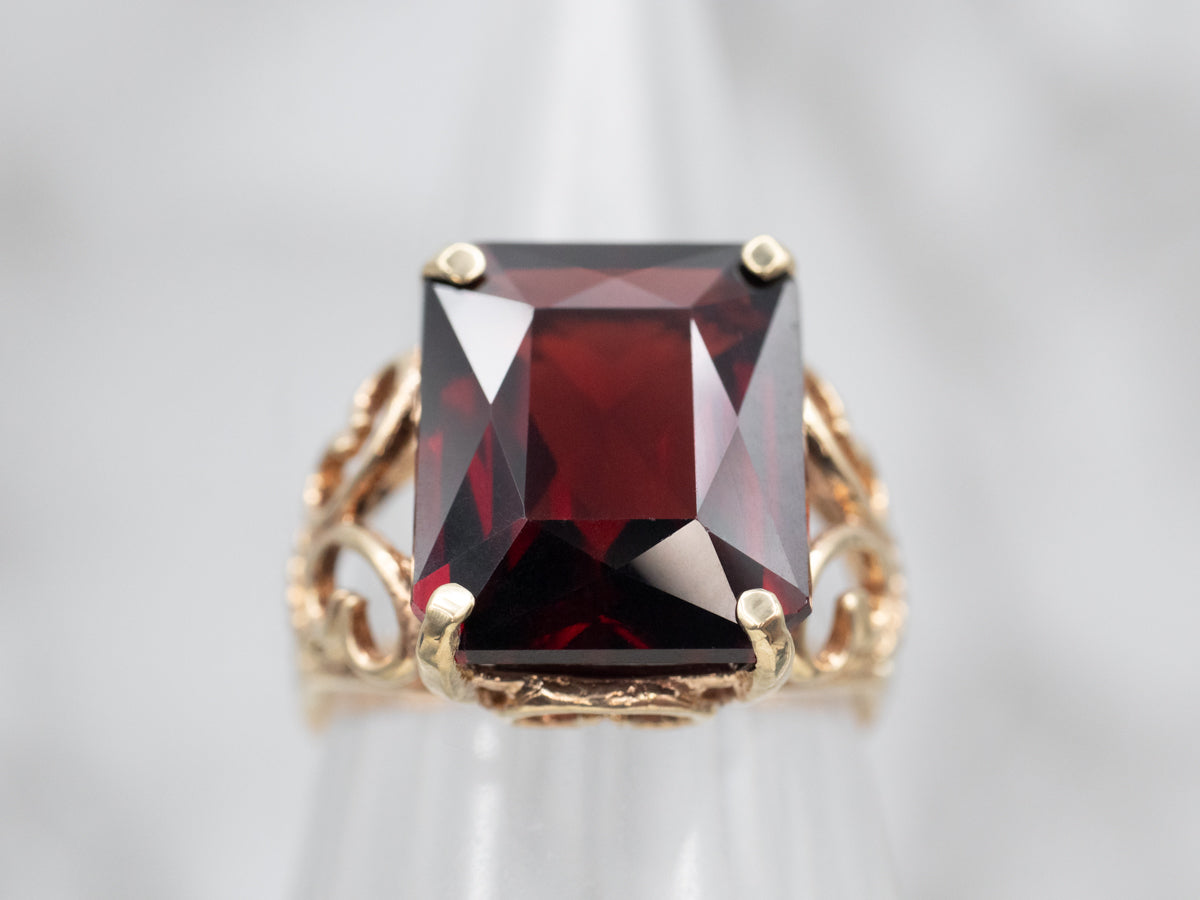 Vintage Gold Pyrope Garnet Cocktail Ring