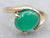Vintage Gold Green Onyx Bypass Solitaire Ring