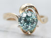 Vintage Gold Blue Zircon Bypass Ring