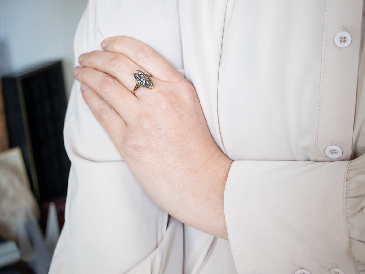 Vintage Gold Ocean Jasper Ring