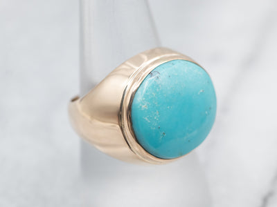 Vintage Gold Bezel Set Turquoise Ring