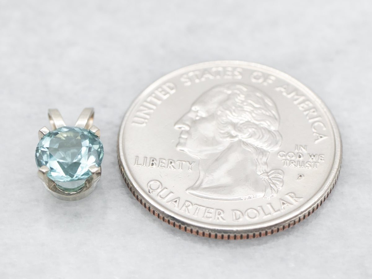 Light Blue Indicolite Tourmaline Solitaire Pendant