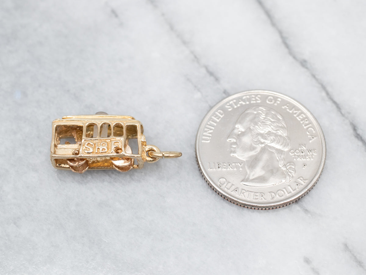 San Francisco Gold Cable Car Charm