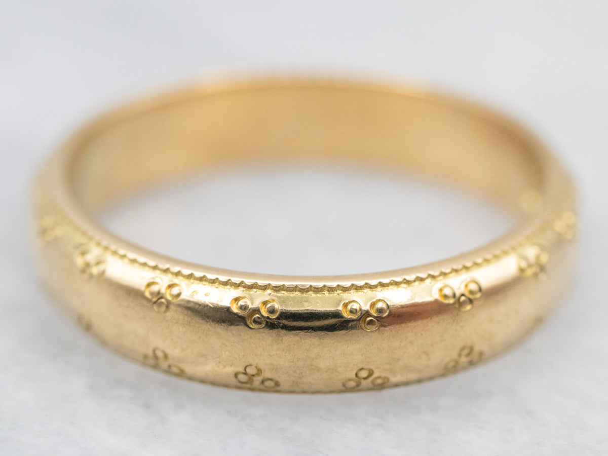 Vintage 18-Karat Gold Dot Pattern Band