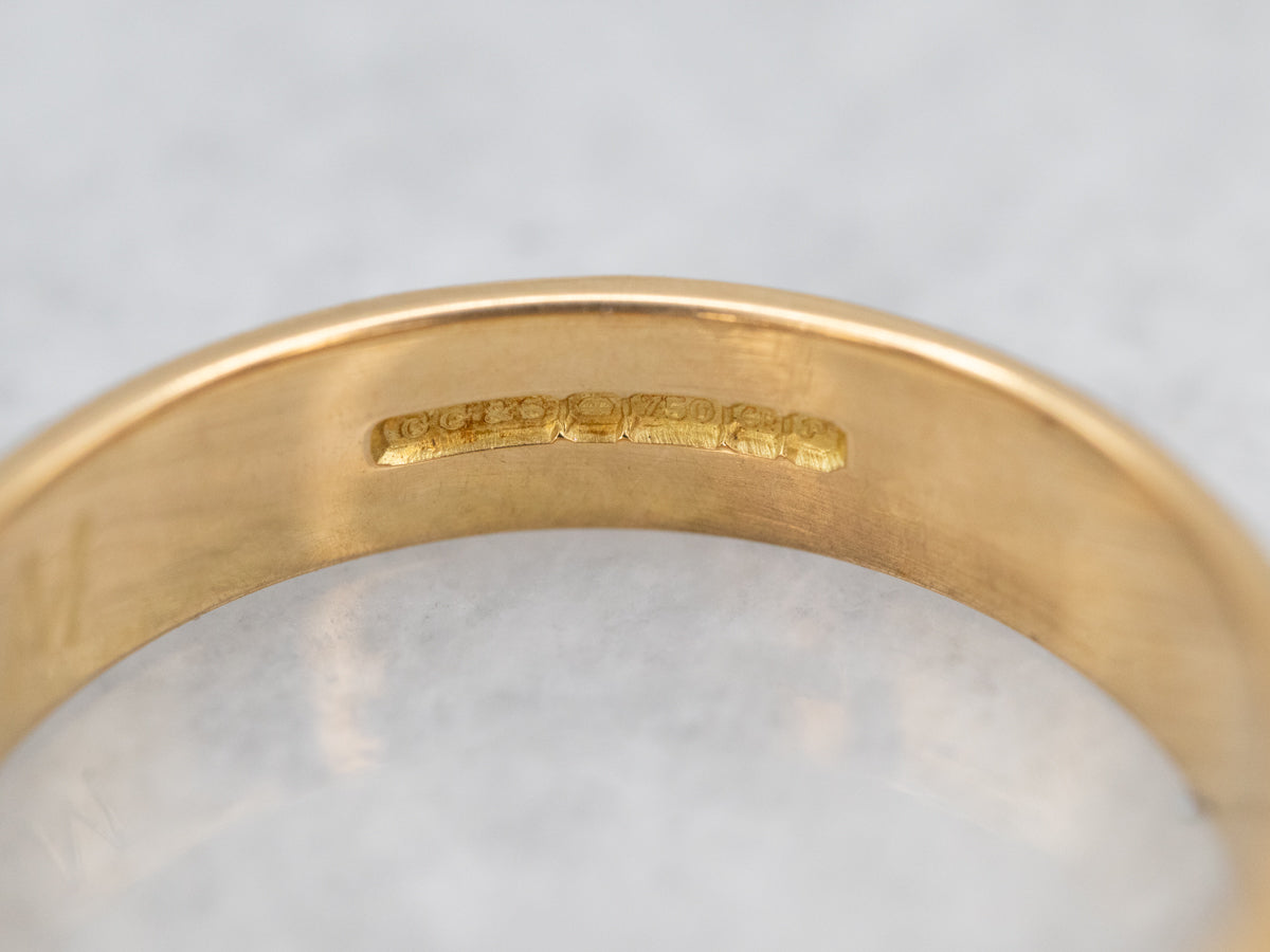 Vintage 18-Karat Gold Dot Pattern Band