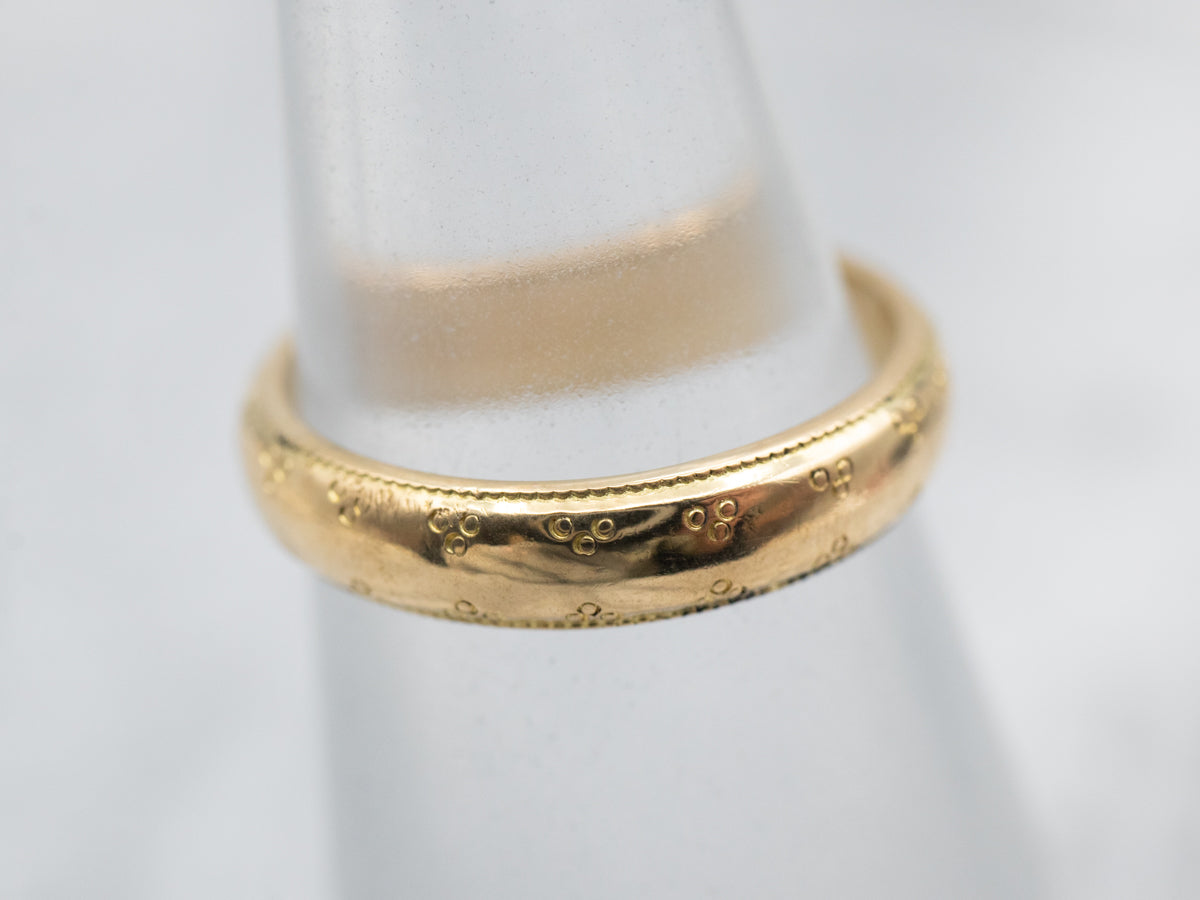 Vintage 18-Karat Gold Dot Pattern Band