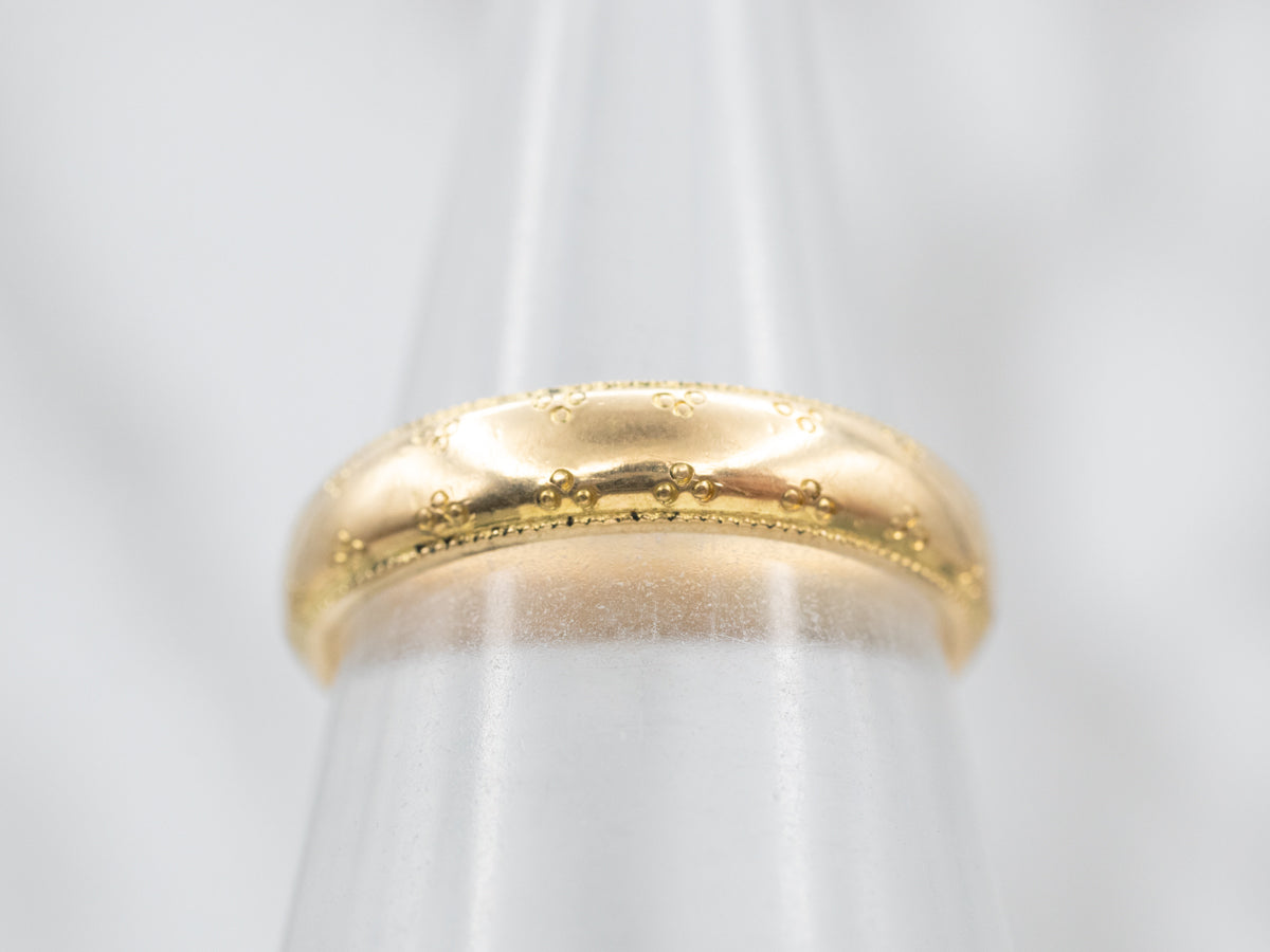 Vintage 18-Karat Gold Dot Pattern Band
