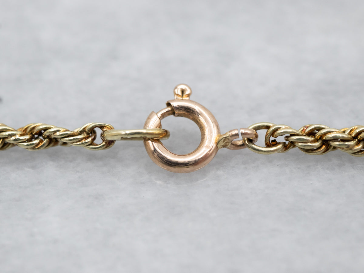 Timeless Yellow Gold Graduated Rope Twist Chain with Spring Ring Clasp