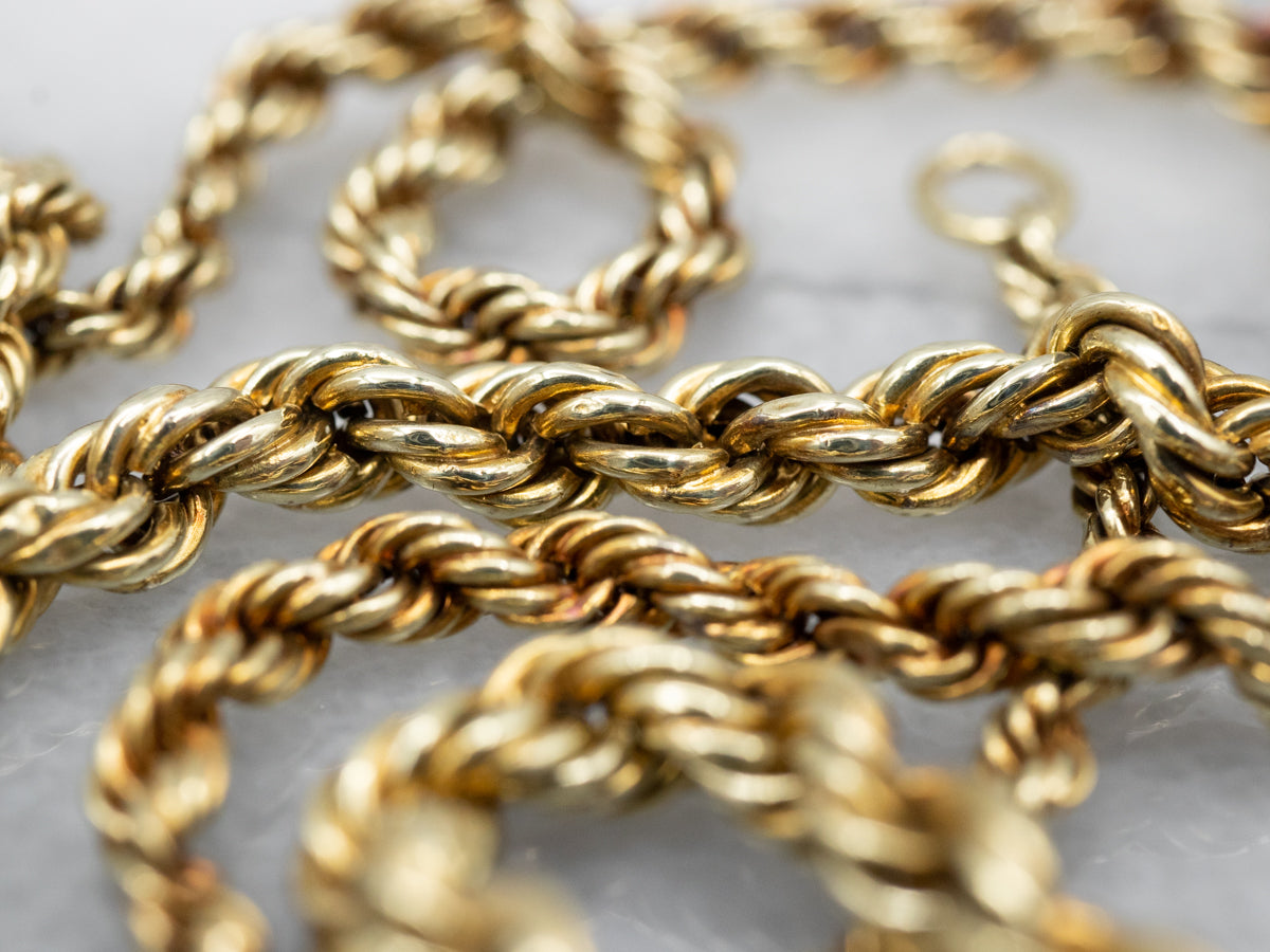 Graduated Rope Chain Timeless Yellow Gold Graduated Rope Twist Chain with Spring Ring Clasp ...
