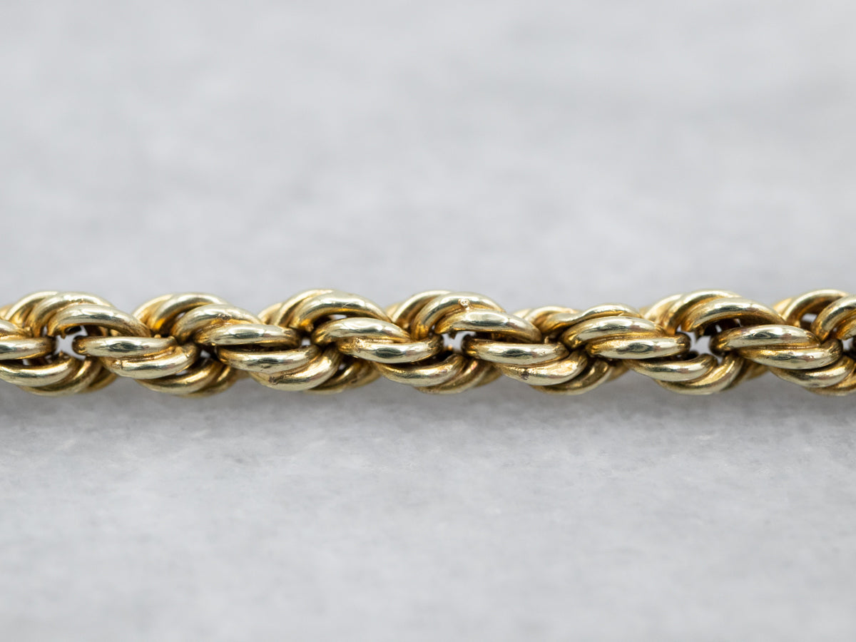 Timeless Yellow Gold Graduated Rope Twist Chain with Spring Ring Clasp