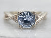 Elegant White Gold Sapphire and Diamond Modern Engagement Ring