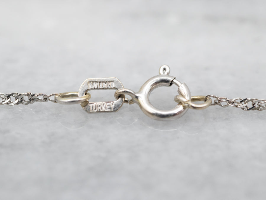 Sophisticated White Gold Singapore Chain with Spring Ring Clasp