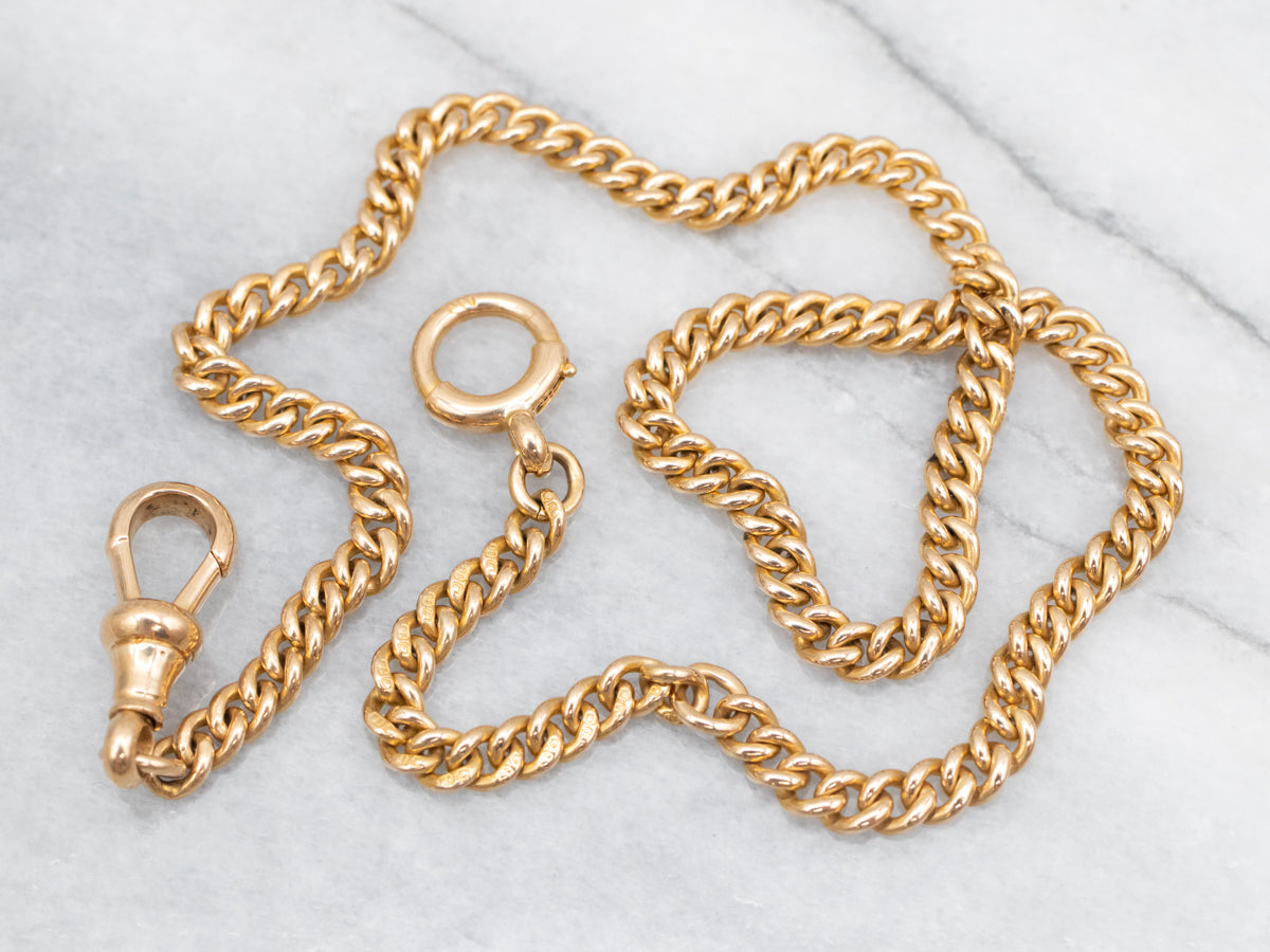 Attractive Double Wrap Curb Chain Bracelet with Spring Ring and Dog Clip Clasp