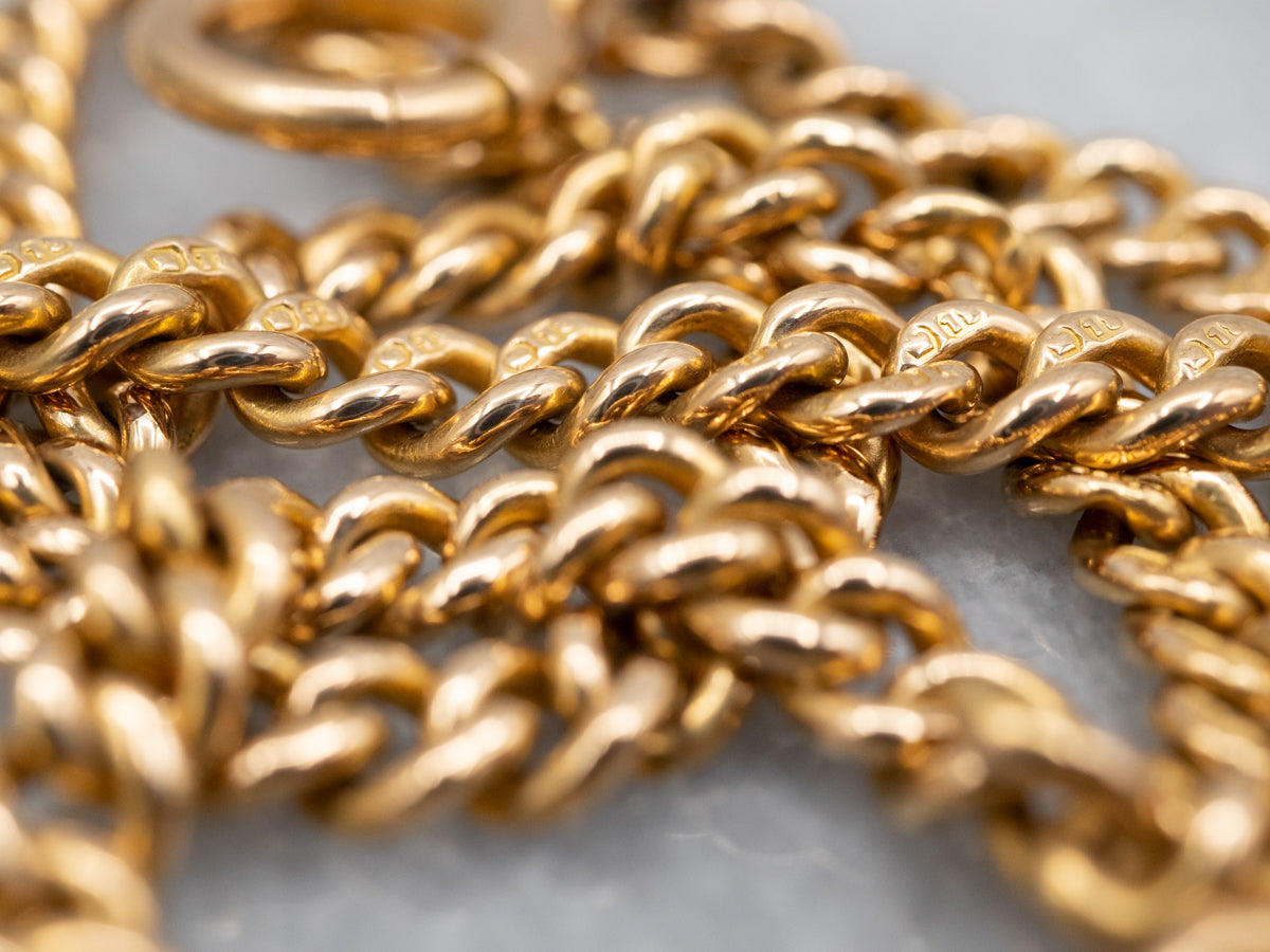 Attractive Double Wrap Curb Chain Bracelet with Spring Ring and Dog Clip Clasp