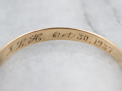 Classic Yellow Gold Lined Edge Wedding Band