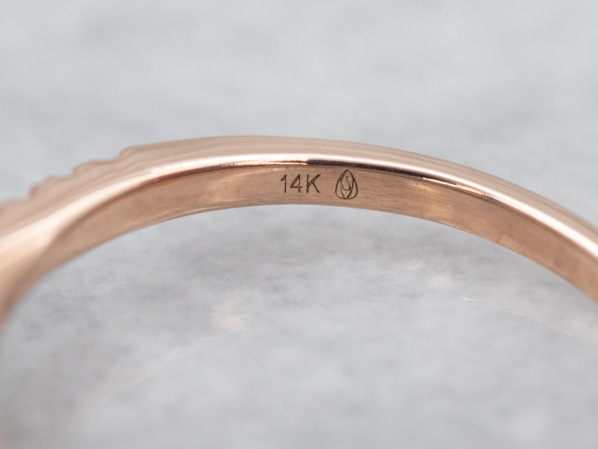 Rose Gold Diamond Halo Engagement Ring