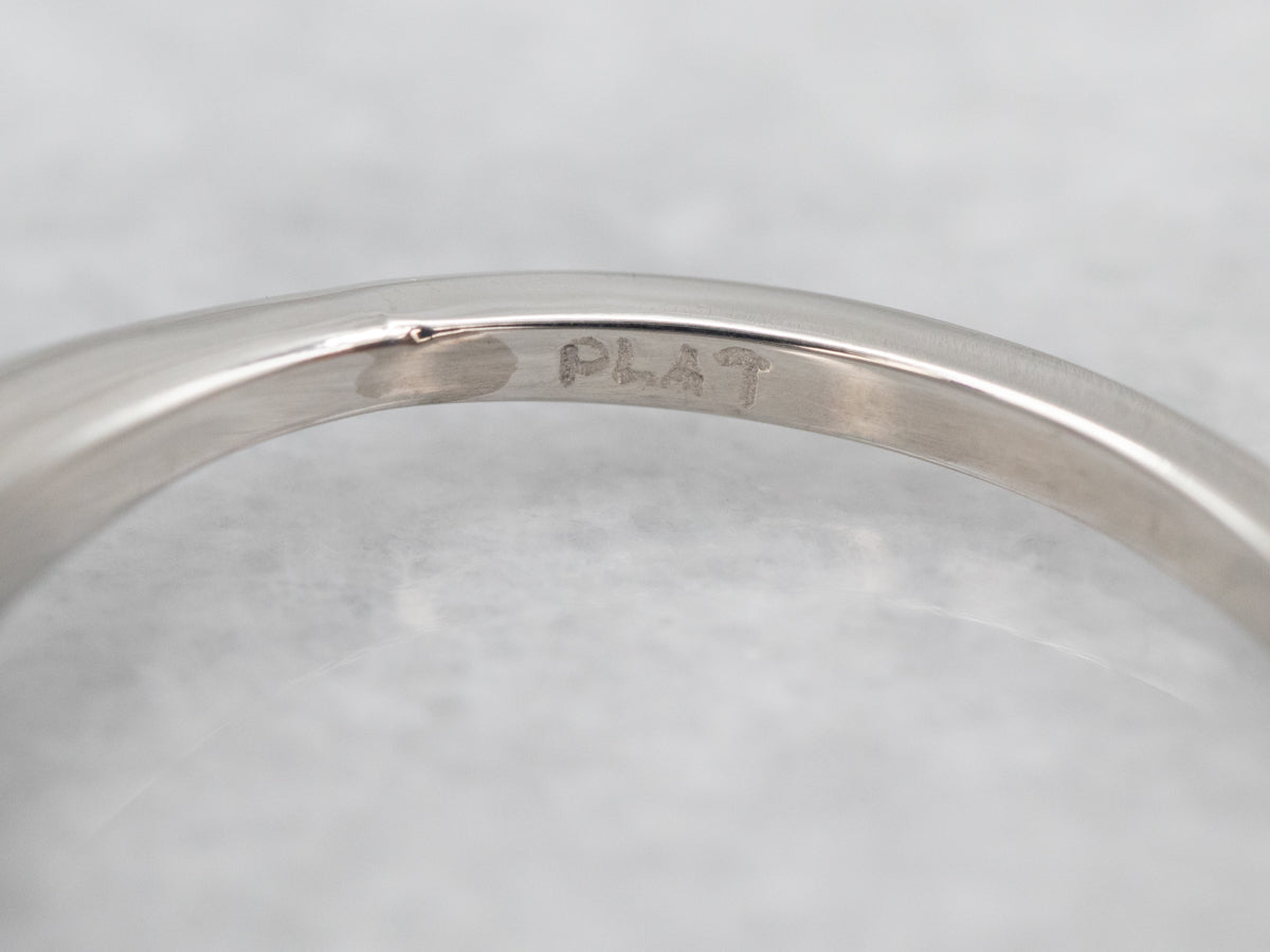 Platinum European Cut Diamond Solitaire Engagement Ring