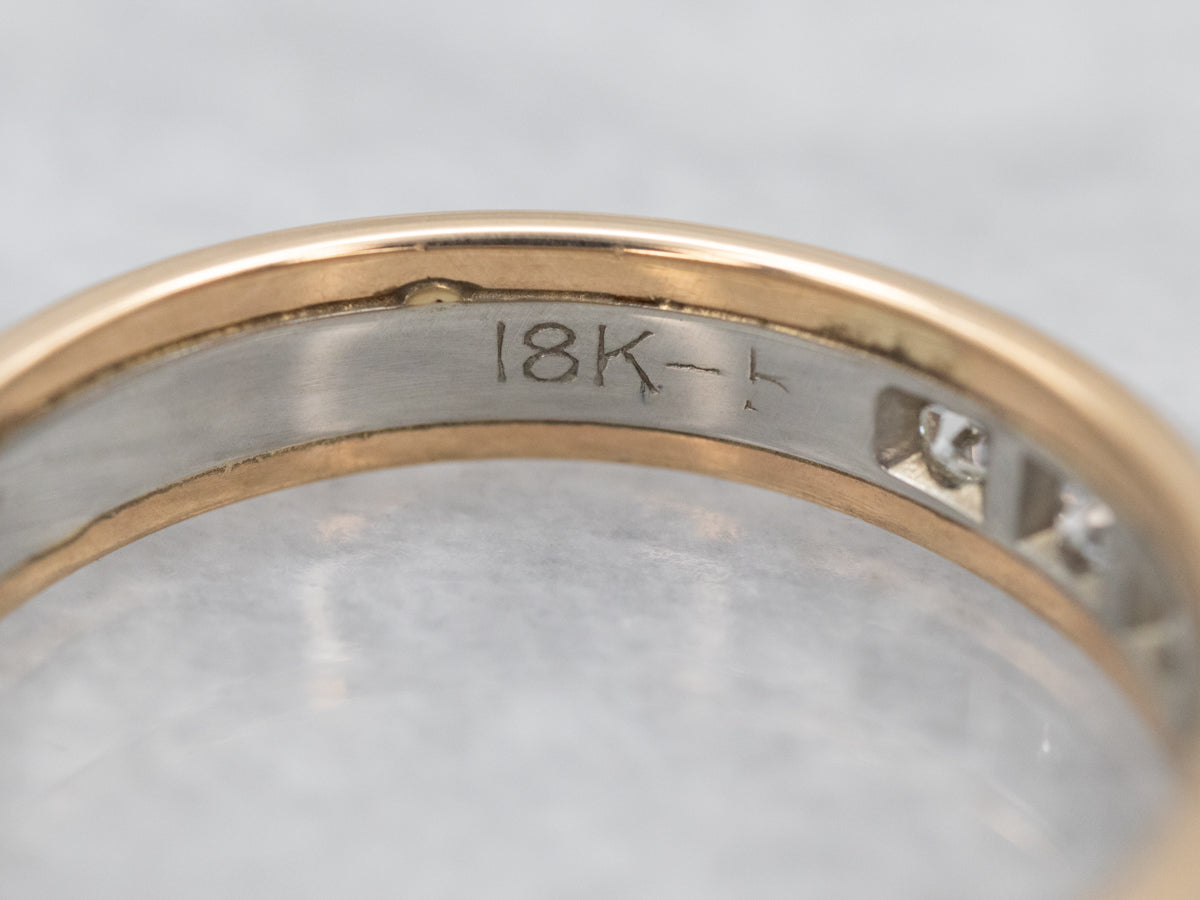 Two Tone 18-Karat Gold Diamond Band