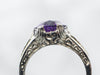 Vintage White Gold Amethyst Solitaire Ring
