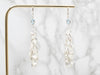 Sterling Silver Moonstone Drop Earrings with Blue Topaz Accents