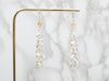 Sterling Silver Moonstone Drop Earrings with Citrine Accents