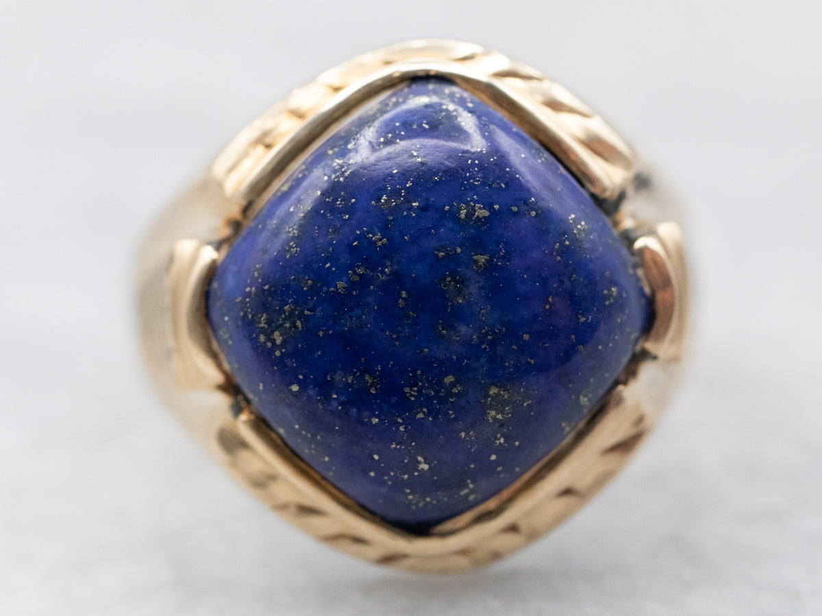 Yellow Gold Lapis Ring