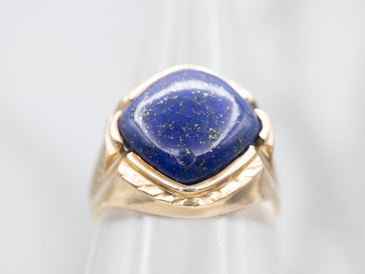 Yellow Gold Lapis Ring