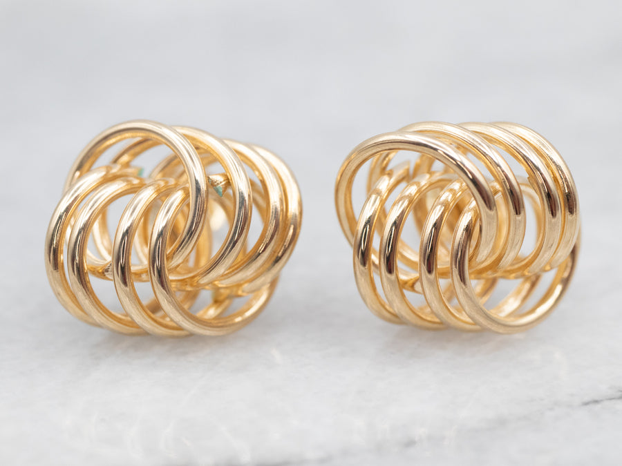 Gold Lovers Knotted Stud Earrings