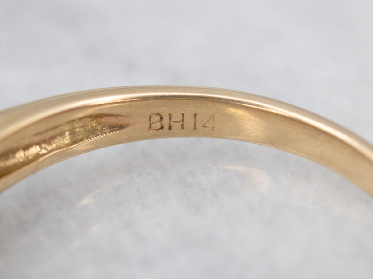 Modern Yellow Gold Sapphire and Diamond Ring