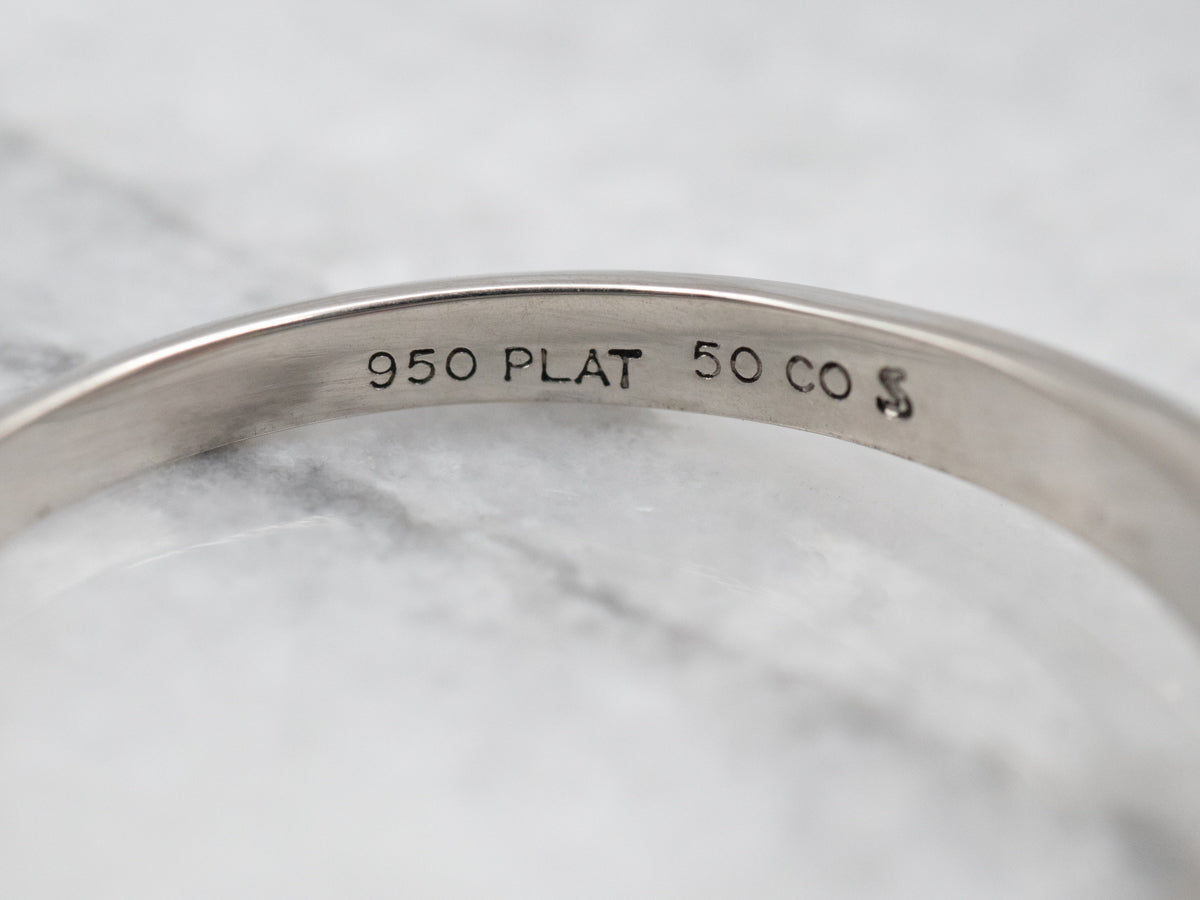 Subtle Platinum Ceylon Sapphire Solitaire Ring