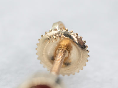 Screw Back Gold Pyrope Garnet Stud Earrings