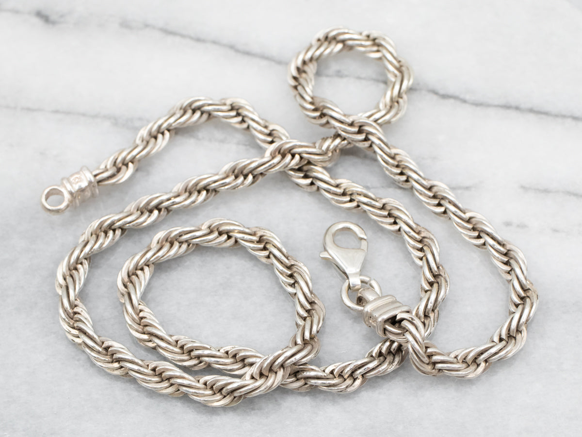 Sterling Silver Rope Twist Chain with Lobster Clasp