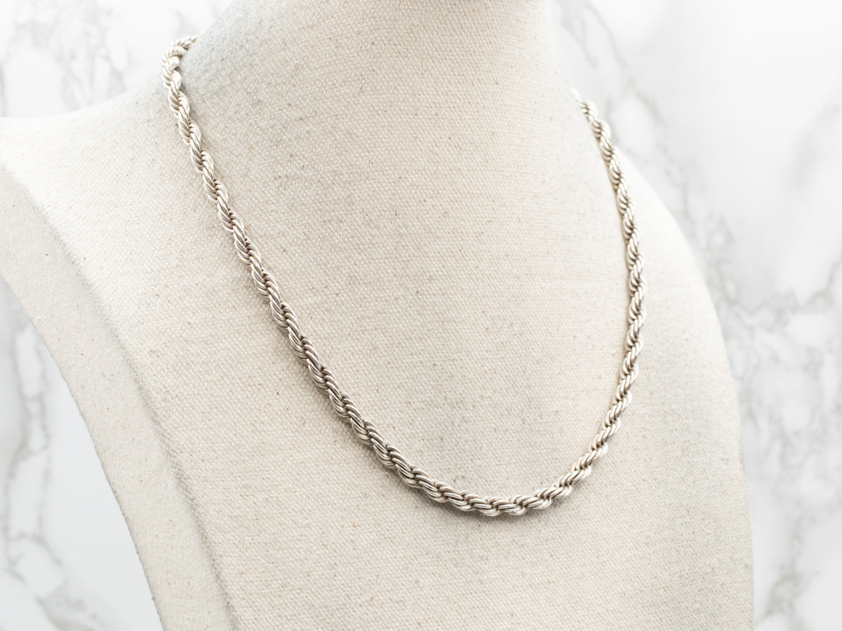 Sterling Silver Rope Twist Chain with Lobster Clasp